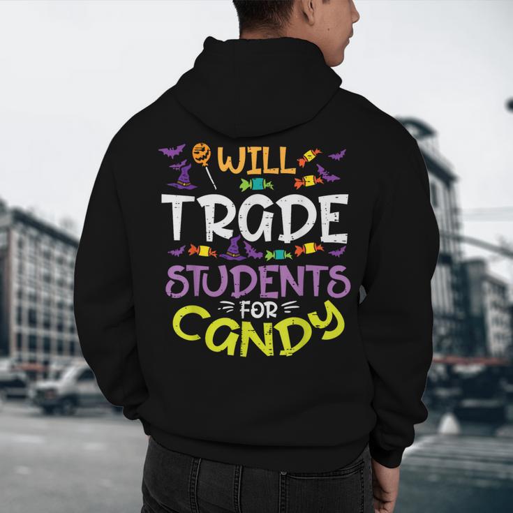 Halloween Teacher Will Trade Students For Candy Women Men Men's Hoodie Back Print, novelty gifts, funny gifts