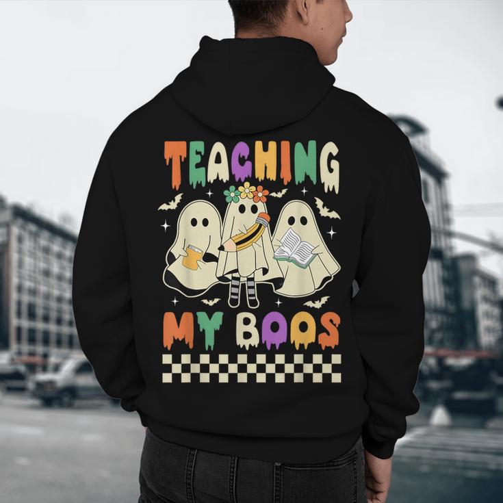 Halloween Teaching My Boos Cute Ghost Teacher Life Costume Men's Hoodie Back Print, novelty gifts, funny gifts