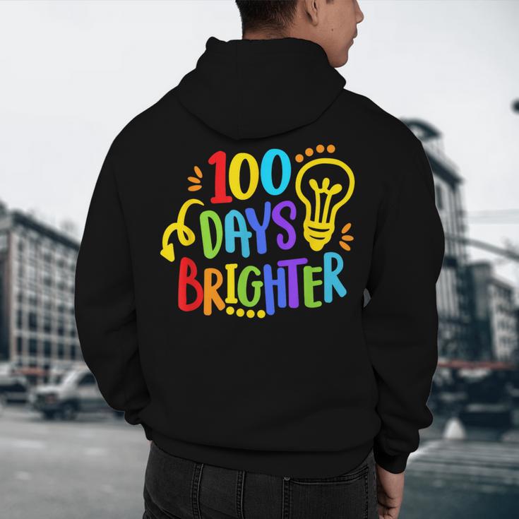 Happy 100th Day Of School 100 Days Brighter Girls Teacher Men's Hoodie Back Print, novelty gifts, funny gifts