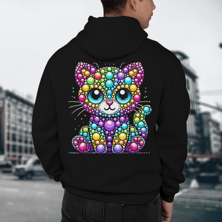 Happy Dot Day Colorful Polka Dot Cat Kitten Teachers Kids Men's Hoodie Back Print, novelty gifts, funny gifts
