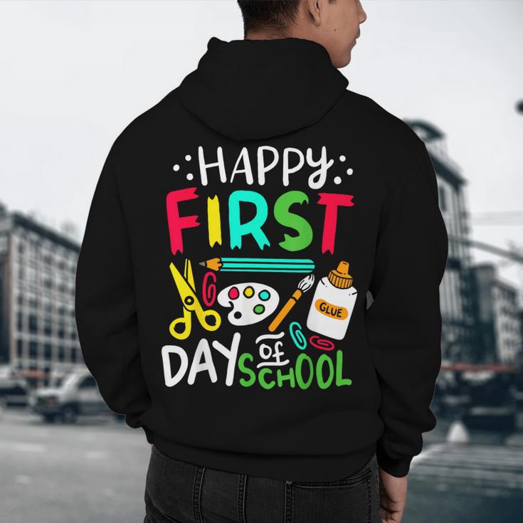 Happy First Day Of School Teacher Back To School Student Men's Hoodie Back Print, novelty gifts, funny gifts