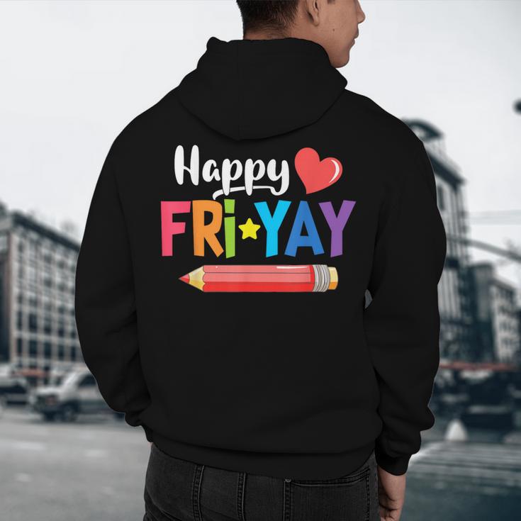 Happy Fri-Yay Friday Lovers Fun Teacher Life Weekend Men's Hoodie Back Print, novelty gifts, funny gifts