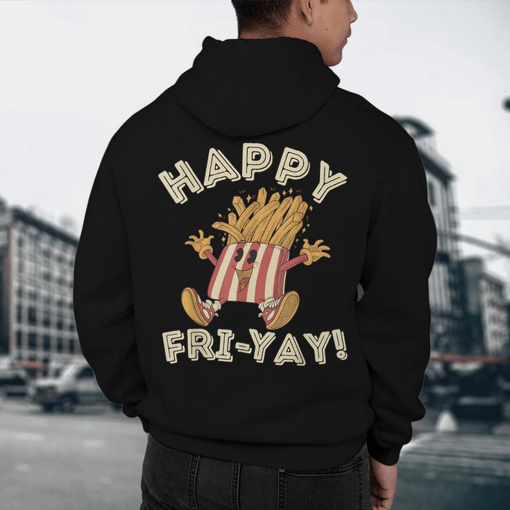 Happy Fri Yay Retro French Fries Friday Lovers Fun Teacher Men's Hoodie Back Print, novelty gifts, funny gifts Happy Fri Yay Retro French Fries Friday Lovers Fun Teacher Men's Hoodie Back Print, novelty gifts, funny gifts