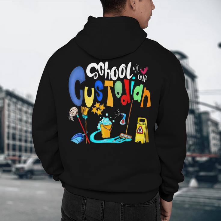 We Heart Love Our School Custodian For Teacher & Kids Men's Hoodie Back Print, novelty gifts, funny gifts We Heart Love Our School Custodian For Teacher & Kids Men's Hoodie Back Print, novelty gifts, funny gifts