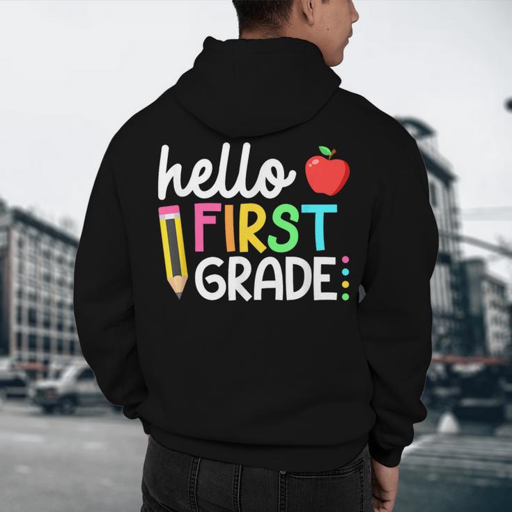 Hello First Grade Team 1st Grade Back To School Teacher Kids Men's Hoodie Back Print, novelty gifts, funny gifts Hello First Grade Team 1st Grade Back To School Teacher Kids Men's Hoodie Back Print, novelty gifts, funny gifts