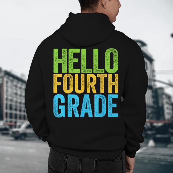 Hello Fourth Grade Shirt 4th Grade Boy Girl Student Teacher Men's Hoodie Back Print, novelty gifts, funny gifts