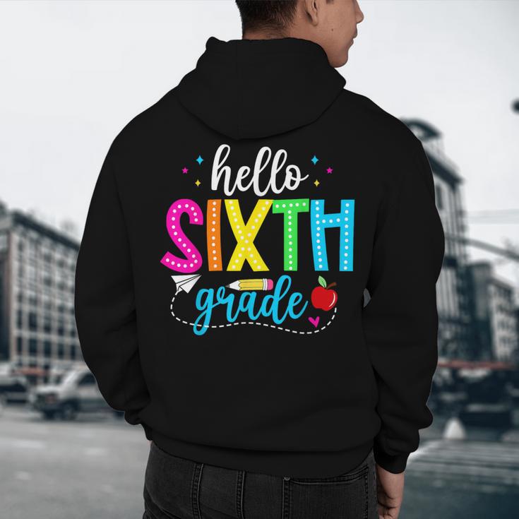 Hello Sixth Grade Cute Back To School 6th Grade Teacher Kids Men's Hoodie Back Print, novelty gifts, funny gifts