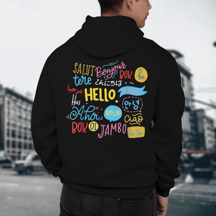 Hello Word In Different Languages Travel And Teacher Lover Men's Hoodie Back Print, novelty gifts, funny gifts Hello Word In Different Languages Travel And Teacher Lover Men's Hoodie Back Print, novelty gifts, funny gifts