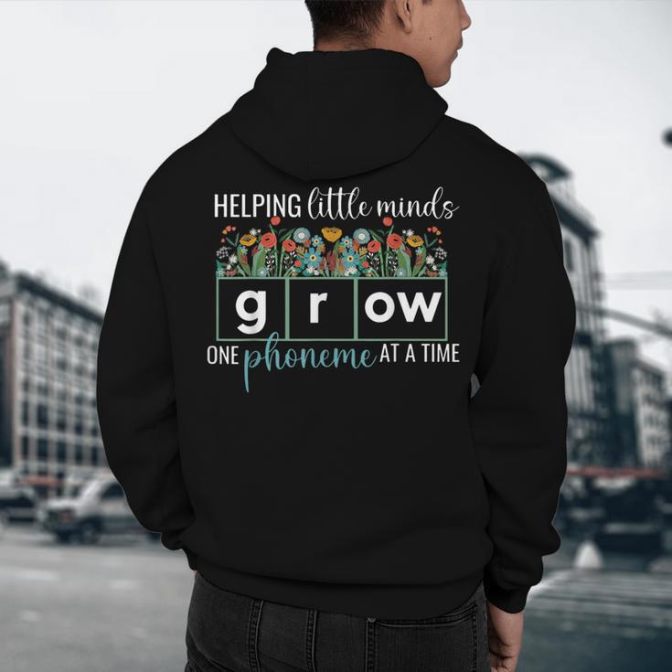 Helping Little Minds Grow One Phoneme At A Time Teacher Men's Hoodie Back Print, novelty gifts, funny gifts