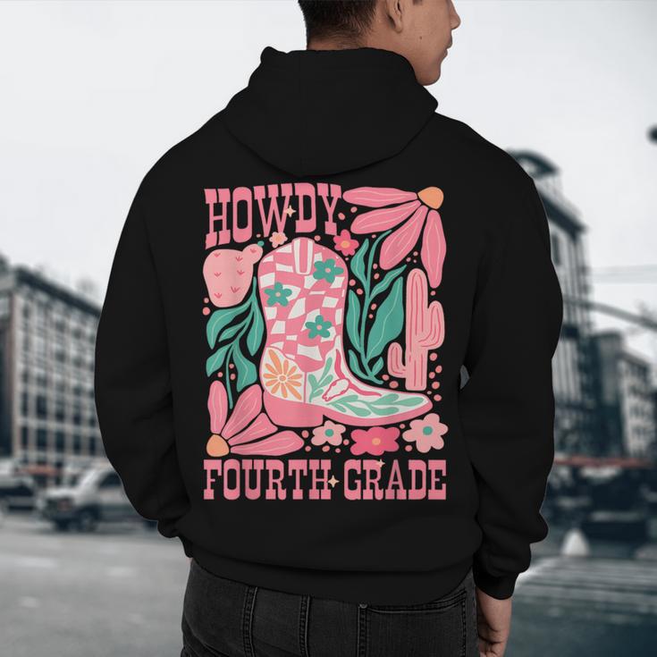 Howdy Fourth Grade Western 4th Grade Teacher Cowboy Cowgirl Men's Hoodie Back Print, novelty gifts, funny gifts