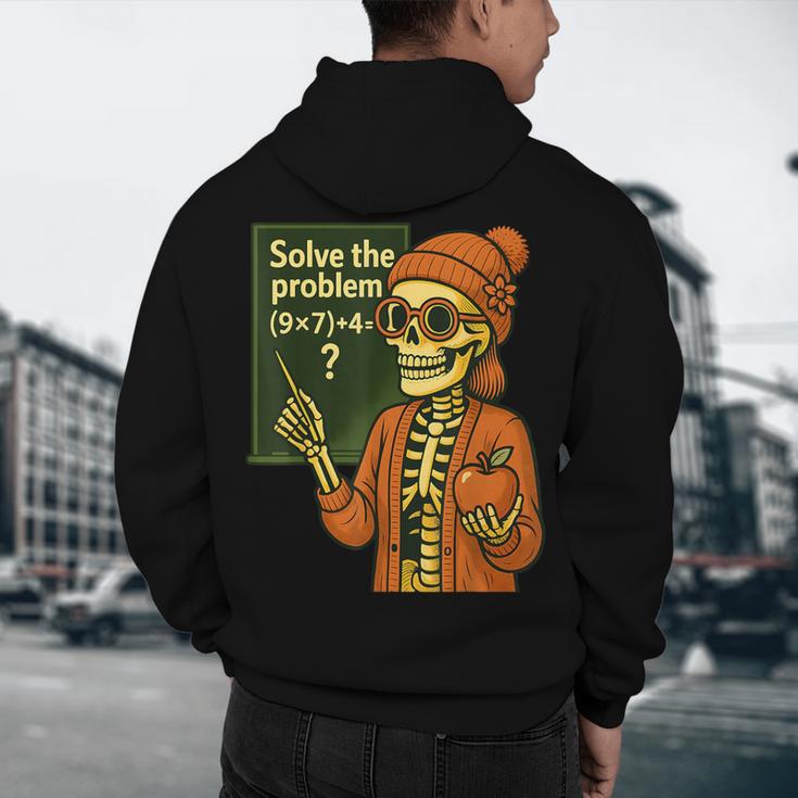 HUGvyn Halloween Skeleton Six Seven 67 Meme PEMDAS Teacher Men's Hoodie Back Print, novelty gifts, funny gifts