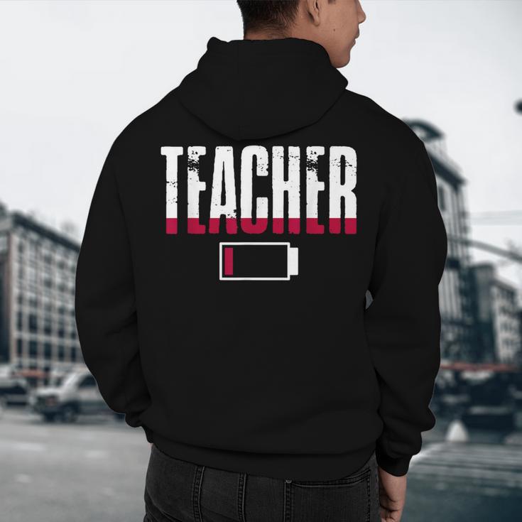 Humor Teacher Empty Battery Power Men Women Men's Hoodie Back Print, novelty gifts, funny gifts Humor Teacher Empty Battery Power Men Women Men's Hoodie Back Print, novelty gifts, funny gifts