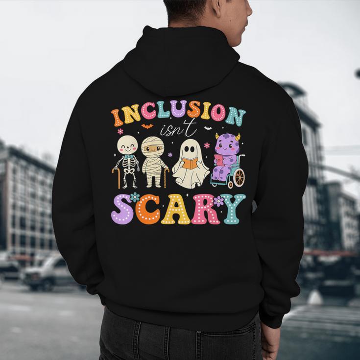 Inclusion Isn't Scary Ghost Halloween SLP Sped Teacher Men's Hoodie Back Print, novelty gifts, funny gifts Inclusion Isn't Scary Ghost Halloween SLP Sped Teacher Men's Hoodie Back Print, novelty gifts, funny gifts