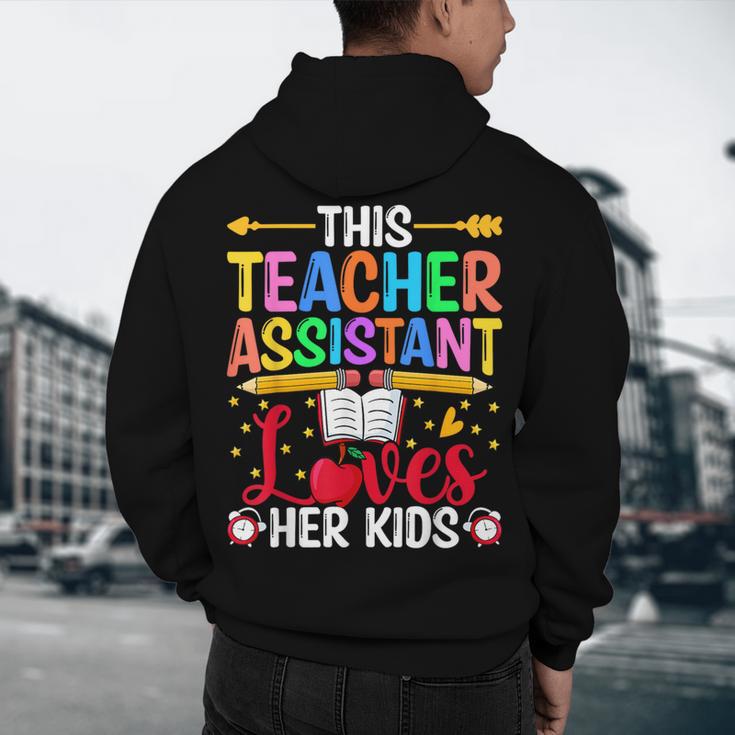 Instructional Assistant Loves Her Kids Teacher Assistant Men's Hoodie Back Print, novelty gifts, funny gifts