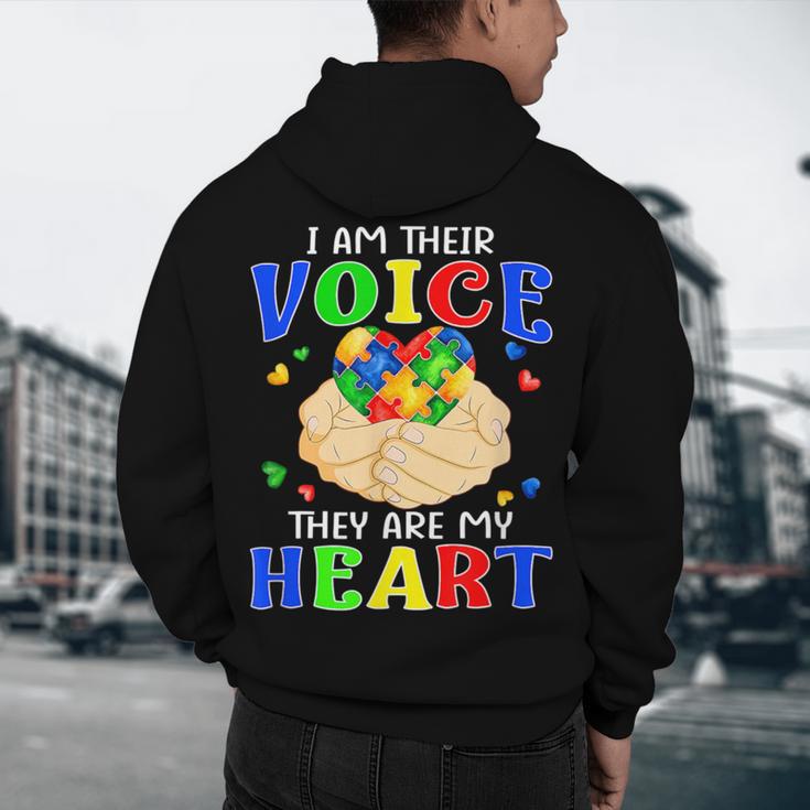 I Am Their Voice They Are My Heart Autism Awareness Teacher Men's Hoodie Back Print, novelty gifts, funny gifts I Am Their Voice They Are My Heart Autism Awareness Teacher Men's Hoodie Back Print, novelty gifts, funny gifts