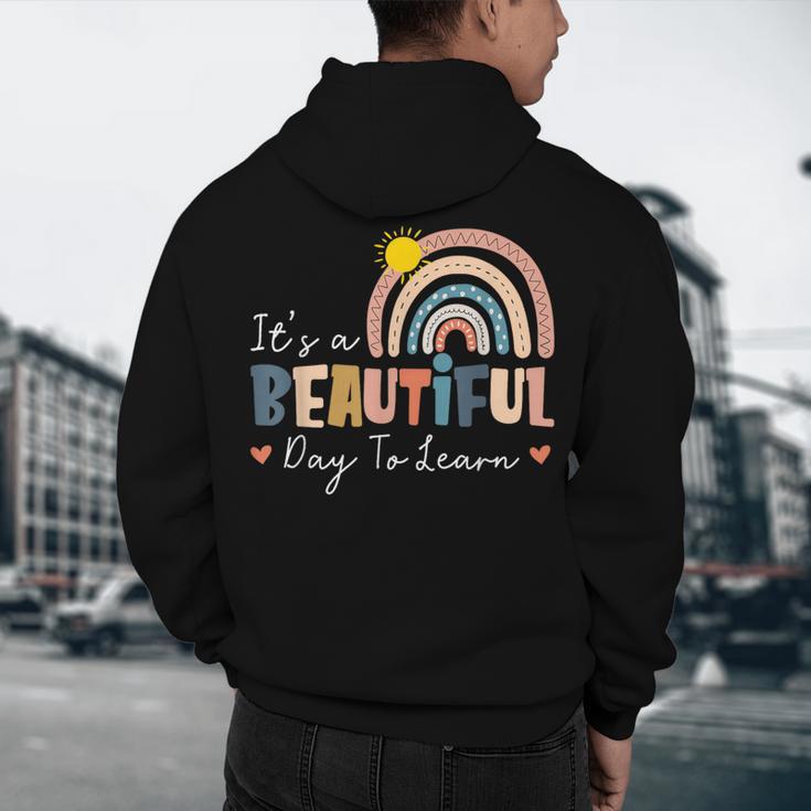 It's A Beautiful Day To Learn Cute Rainbow Boho Teacher Men's Hoodie Back Print, novelty gifts, funny gifts