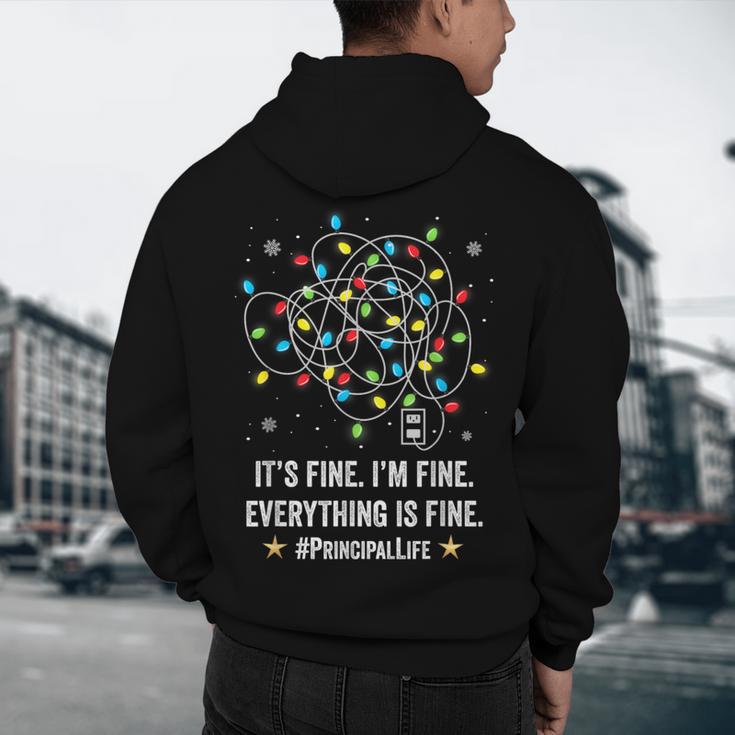 It's Fine I'm Fine Christmas Light Principal Teacher Xmas Men Women Men's Hoodie Back Print, novelty gifts, funny gifts It's Fine I'm Fine Christmas Light Principal Teacher Xmas Men Women Men's Hoodie Back Print, novelty gifts, funny gifts