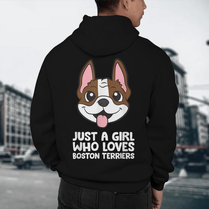 Just a Girl Who Loves Boston Terriers Men's Hoodie Back Print, novelty gifts, funny gifts