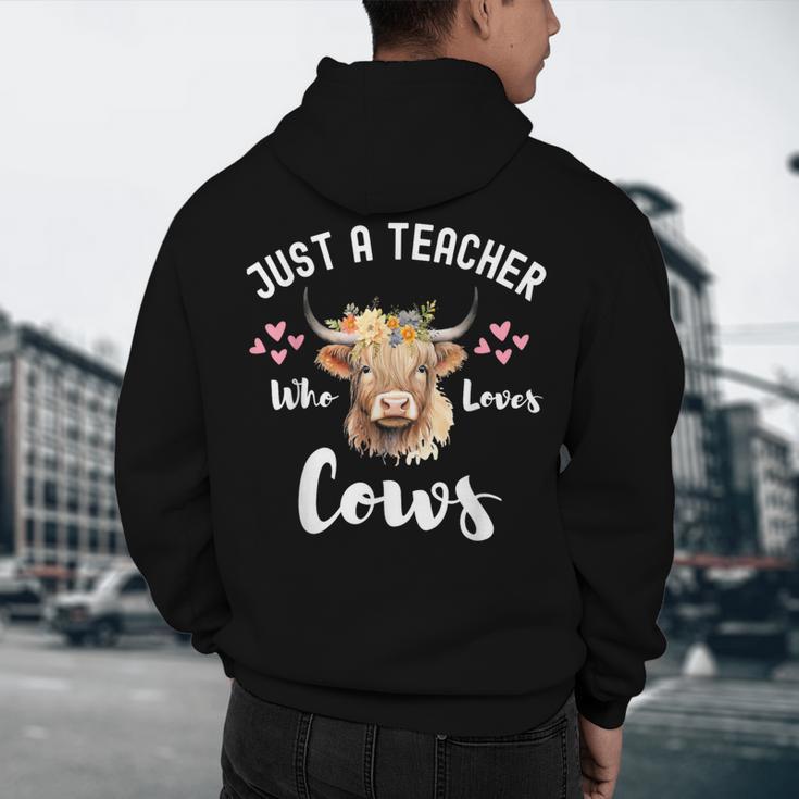 Just A Teacher Who Loves Cows Shirt Cute Highland Cow Men's Hoodie Back Print, novelty gifts, funny gifts Just A Teacher Who Loves Cows Shirt Cute Highland Cow Men's Hoodie Back Print, novelty gifts, funny gifts