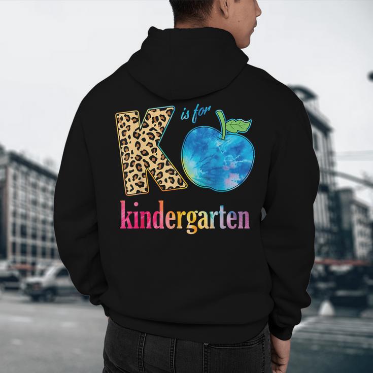 K Is For Kindergarten Teacher Tie Dye Back To School Kinder For Men Women Girls Kids Men's Hoodie Back Print, novelty gifts, funny gifts
