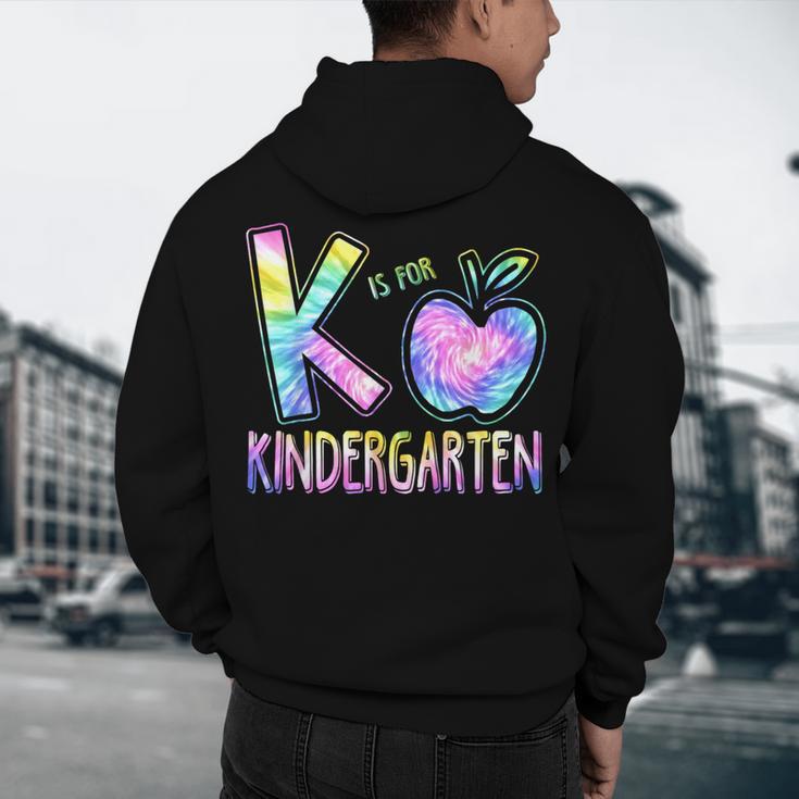 K Is For Kindergarten Teacher Tie Dye Back To School Kinder Men's Hoodie Back Print, novelty gifts, funny gifts K Is For Kindergarten Teacher Tie Dye Back To School Kinder Men's Hoodie Back Print, novelty gifts, funny gifts