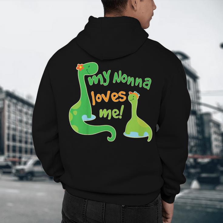Kids My Nonna Loves Me Dinosaur Grandson Men's Hoodie Back Print, novelty gifts, funny gifts