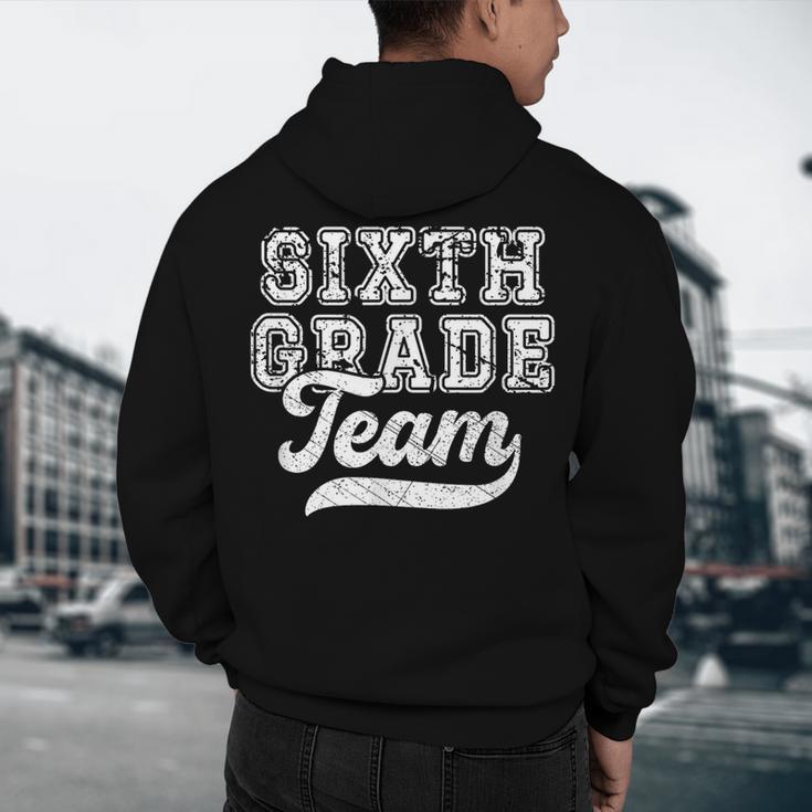 Kids Teacher Sixth Grade Retro Back To School Team 6th Grade Men's Hoodie Back Print, novelty gifts, funny gifts