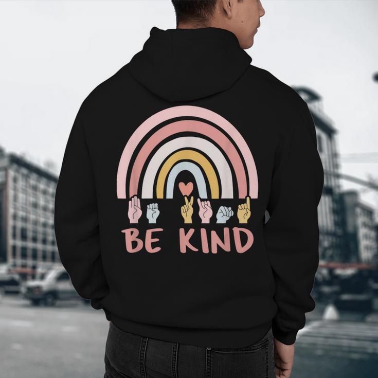 Be Kind ASL Sign Language Deaf SPED Teacher Kids Men Women Men's Hoodie Back Print, novelty gifts, funny gifts Be Kind ASL Sign Language Deaf SPED Teacher Kids Men Women Men's Hoodie Back Print, novelty gifts, funny gifts