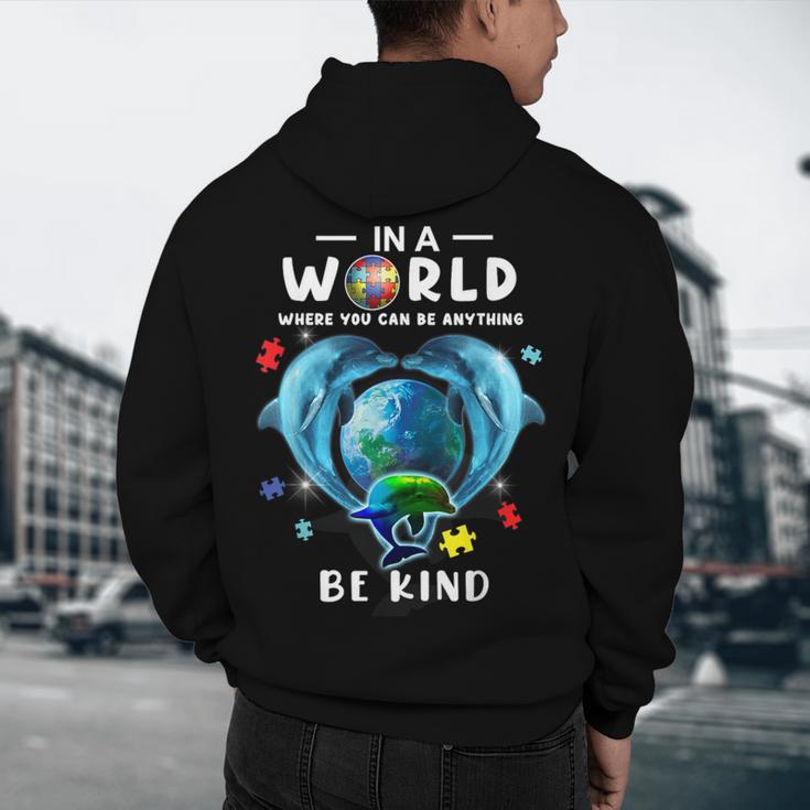 Be Kind Dolphin Autism Awareness Back To School Teacher Men Women Kids Men's Hoodie Back Print, novelty gifts, funny gifts Be Kind Dolphin Autism Awareness Back To School Teacher Men Women Kids Men's Hoodie Back Print, novelty gifts, funny gifts
