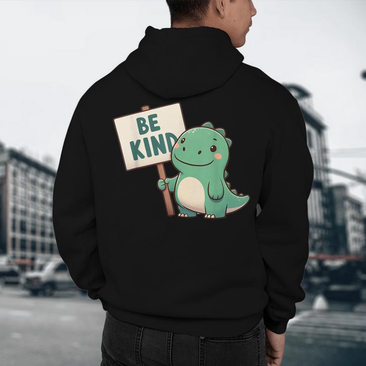 Be Kind Teacher Anti-Bullying Dino Kindness Women Men Boys Men's Hoodie Back Print, novelty gifts, funny gifts
