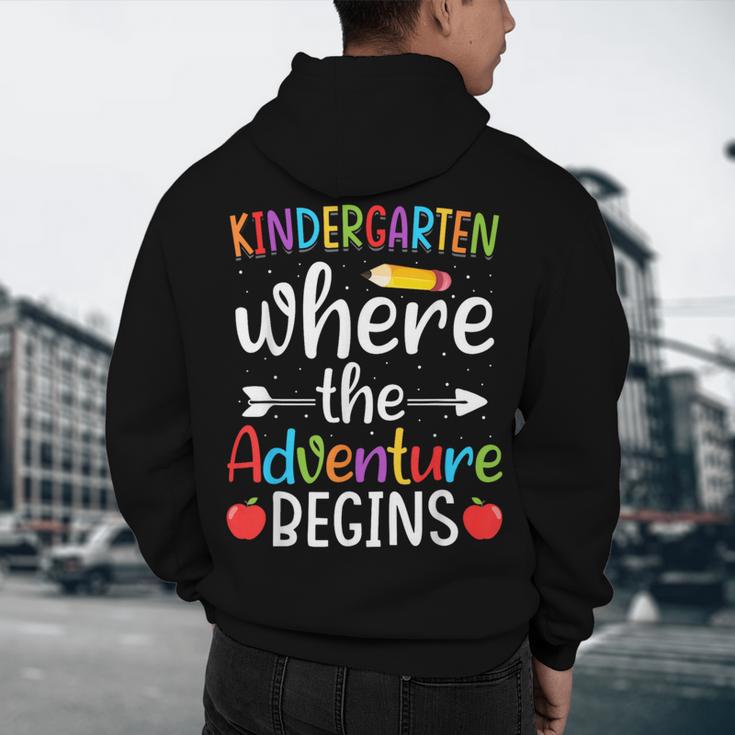 Kindergarten Where The Adventure Begins Shirt Children's Teacher Men's Hoodie Back Print, novelty gifts, funny gifts Kindergarten Where The Adventure Begins Shirt Children's Teacher Men's Hoodie Back Print, novelty gifts, funny gifts