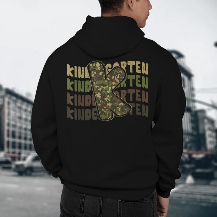 Kindergarten Camo Camouflage Boy Teacher Back To School Men's Hoodie Back Print, novelty gifts, funny gifts