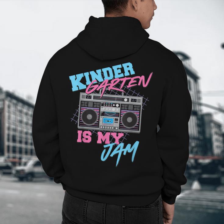 Kindergarten Is My Jam Vintage 80s Boombox Teacher Student Men's Hoodie Back Print, novelty gifts, funny gifts Kindergarten Is My Jam Vintage 80s Boombox Teacher Student Men's Hoodie Back Print, novelty gifts, funny gifts