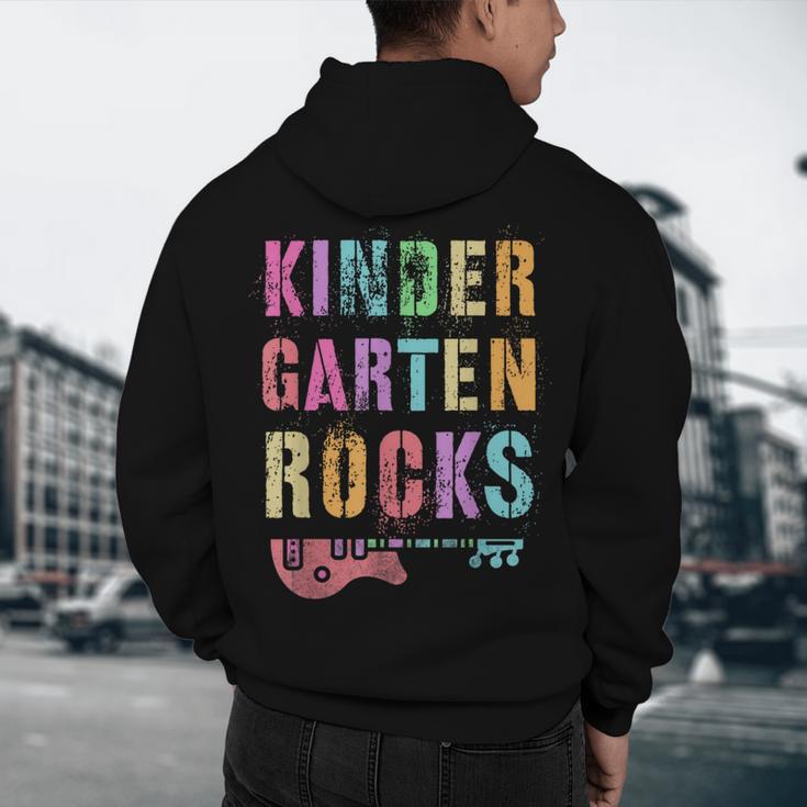 KINDERGARTEN ROCKS Teacher Crew Rock Star Kinder Team Men's Hoodie Back Print, novelty gifts, funny gifts