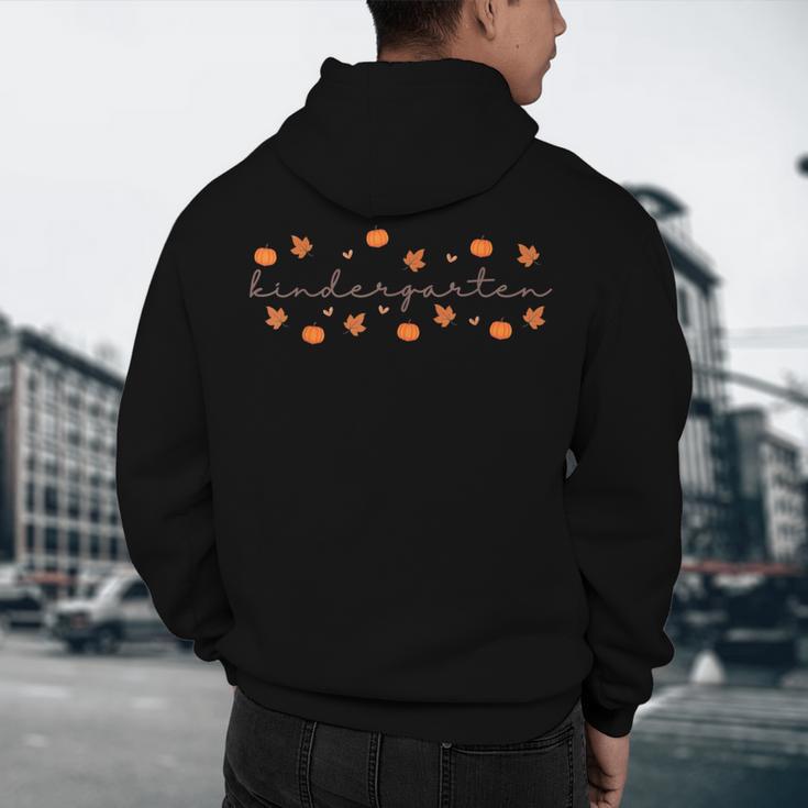 Kindergarten Teacher Pumpkin Autumn Leaves Kinder Team Fall Men's Hoodie Back Print, novelty gifts, funny gifts Kindergarten Teacher Pumpkin Autumn Leaves Kinder Team Fall Men's Hoodie Back Print, novelty gifts, funny gifts