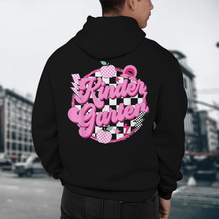 Kindergarten Teacher Women Checkered First Day Of School Men's Hoodie Back Print, novelty gifts, funny gifts Kindergarten Teacher Women Checkered First Day Of School Men's Hoodie Back Print, novelty gifts, funny gifts