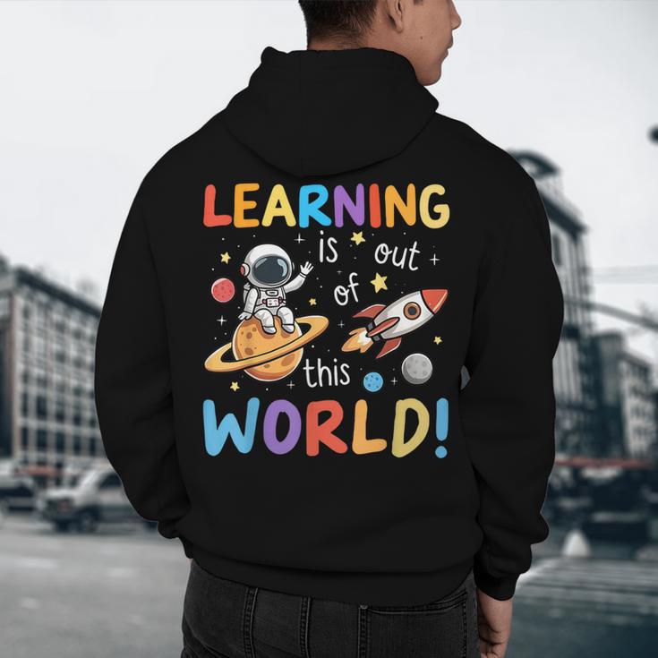 Learning Is Out Of This World Space Back To School Teacher Men's Hoodie Back Print, novelty gifts, funny gifts
