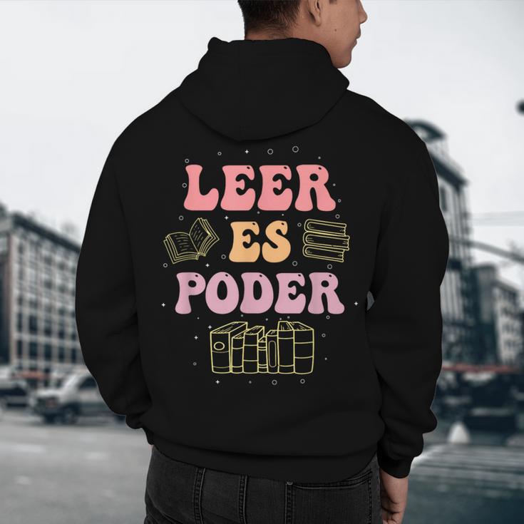 Leer Es Poder Groovy Spanish Teacher Bilingual Maestra Men Women Men's Hoodie Back Print, novelty gifts, funny gifts