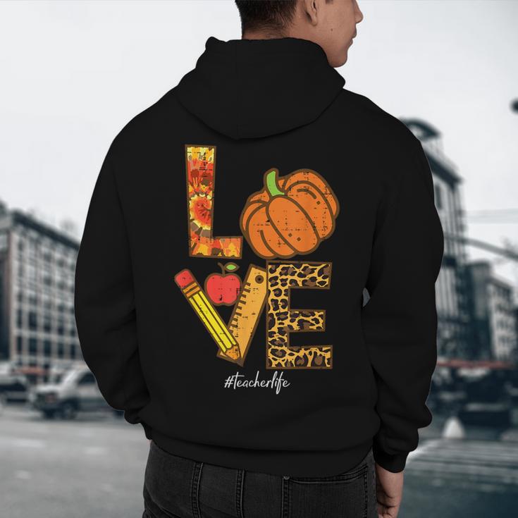 Leopard Pumpkin Love Teacher Life Thanksgiving Fall Women Men's Hoodie Back Print, novelty gifts, funny gifts Leopard Pumpkin Love Teacher Life Thanksgiving Fall Women Men's Hoodie Back Print, novelty gifts, funny gifts