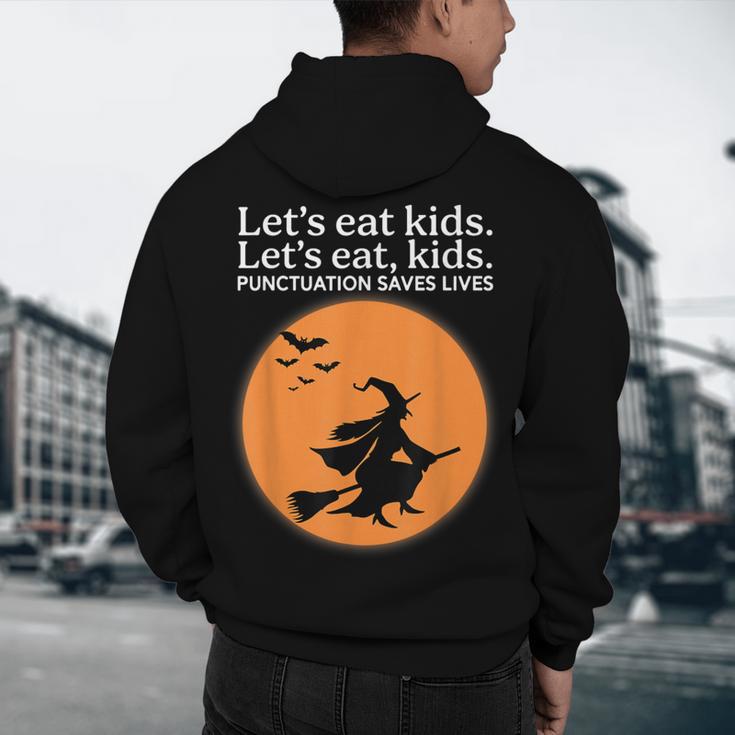 Let's Eat Kids Punctuation Saves Live Witch Grammar Teacher Men's Hoodie Back Print, novelty gifts, funny gifts Let's Eat Kids Punctuation Saves Live Witch Grammar Teacher Men's Hoodie Back Print, novelty gifts, funny gifts