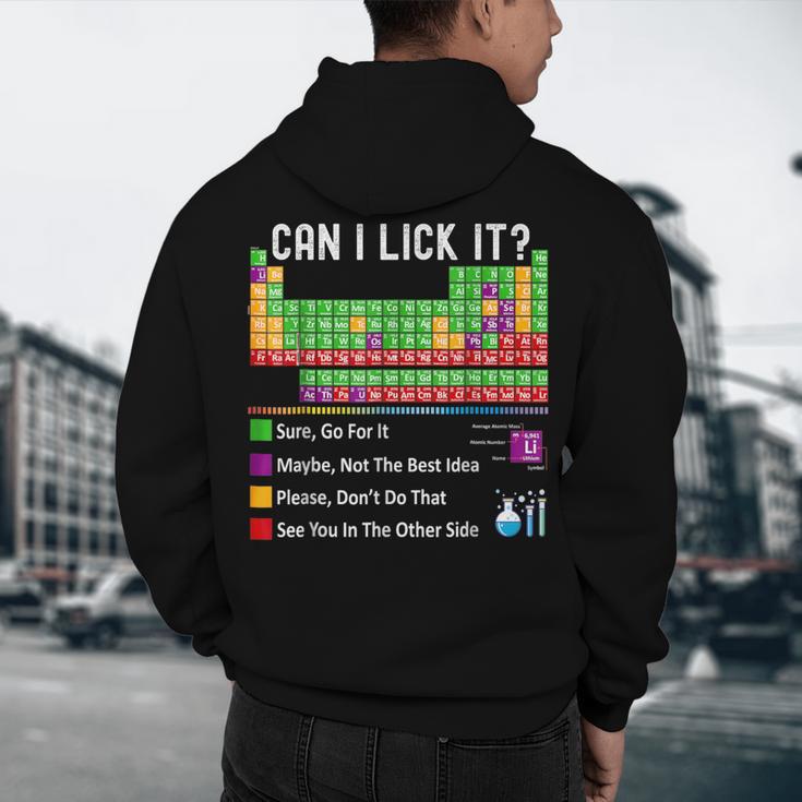 Can I Lick It Periodic Table Chart Science Teacher Cool Meme Men's Hoodie Back Print, novelty gifts, funny gifts