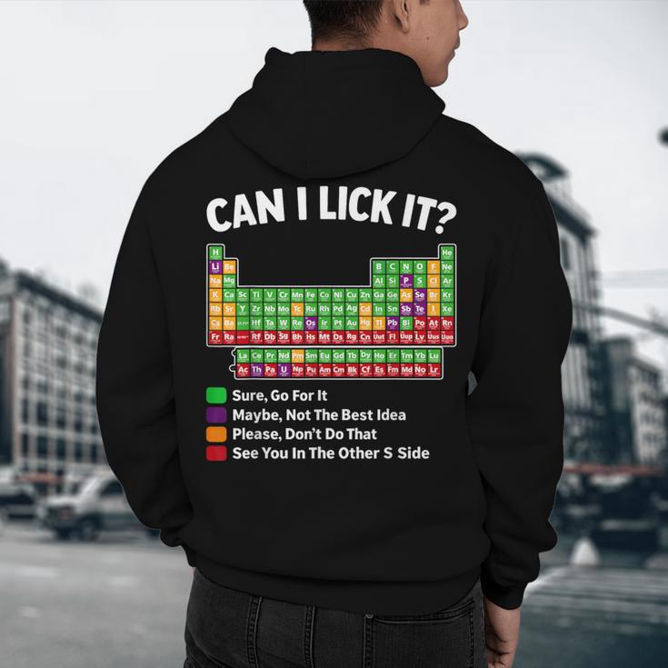 Can I Lick It Periodic Table Shirt Science Chemistry Teacher Men's Hoodie Back Print, novelty gifts, funny gifts