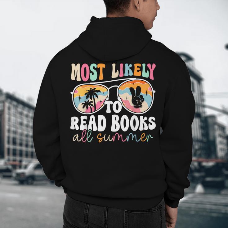Most Likely To Read Books All Summer Teacher Student Men's Hoodie Back Print, novelty gifts, funny gifts