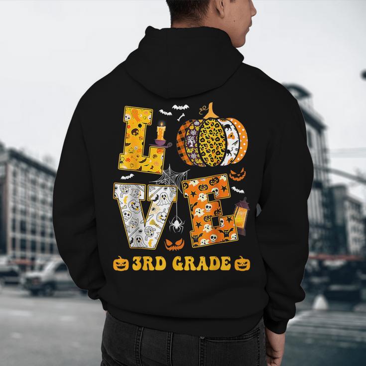 LOVE 3rd Grade Pumpkin Teacher Student Halloween Costume Men's Hoodie Back Print, novelty gifts, funny gifts LOVE 3rd Grade Pumpkin Teacher Student Halloween Costume Men's Hoodie Back Print, novelty gifts, funny gifts