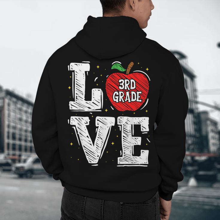 LOVE Apple 3rd Grade Teacher Student School Men's Hoodie Back Print, novelty gifts, funny gifts LOVE Apple 3rd Grade Teacher Student School Men's Hoodie Back Print, novelty gifts, funny gifts