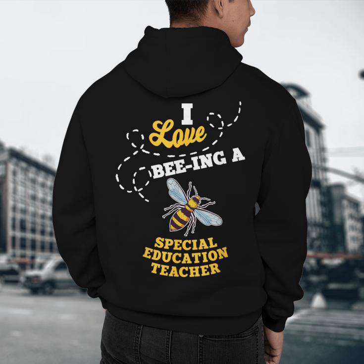 I Love Bee-Ing A Special Education Teacher Honey Bee Job For Men Women Men's Hoodie Back Print, novelty gifts, funny gifts
