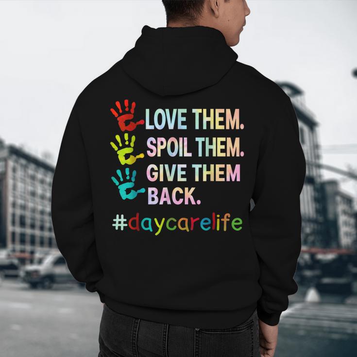 Love Daycare Provider Childcare Teacher Tie Dye Men's Hoodie Back Print, novelty gifts, funny gifts Love Daycare Provider Childcare Teacher Tie Dye Men's Hoodie Back Print, novelty gifts, funny gifts