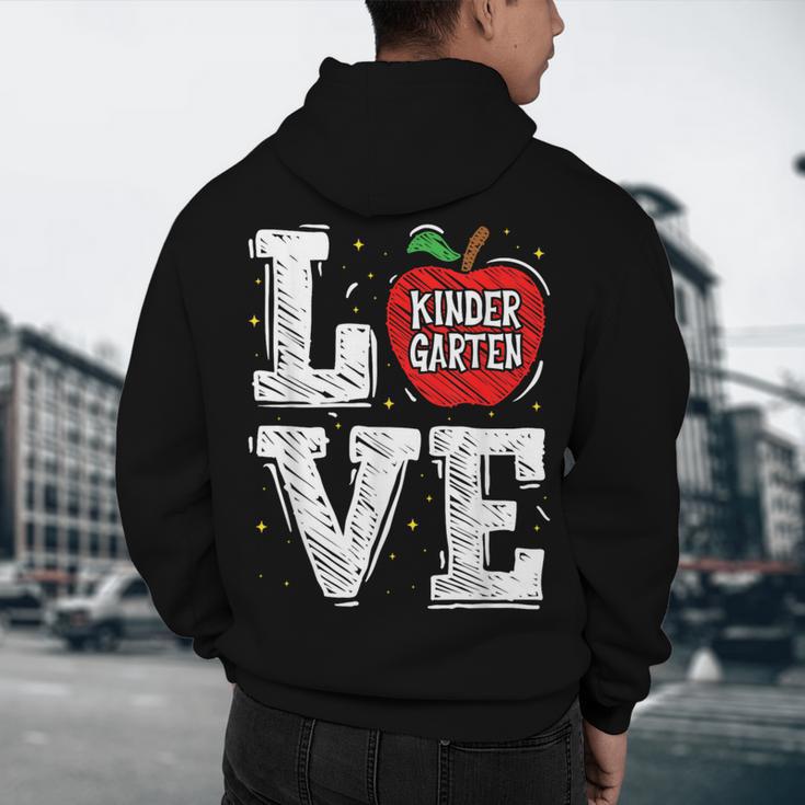 LOVE Kindergarten Teacher Student School Apple Men's Hoodie Back Print, novelty gifts, funny gifts LOVE Kindergarten Teacher Student School Apple Men's Hoodie Back Print, novelty gifts, funny gifts