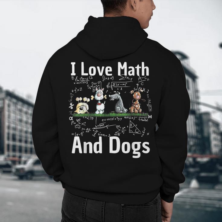 I Love Maths And Dogs Puppy Dog Lover Teacher Student Men's Hoodie Back Print, novelty gifts, funny gifts