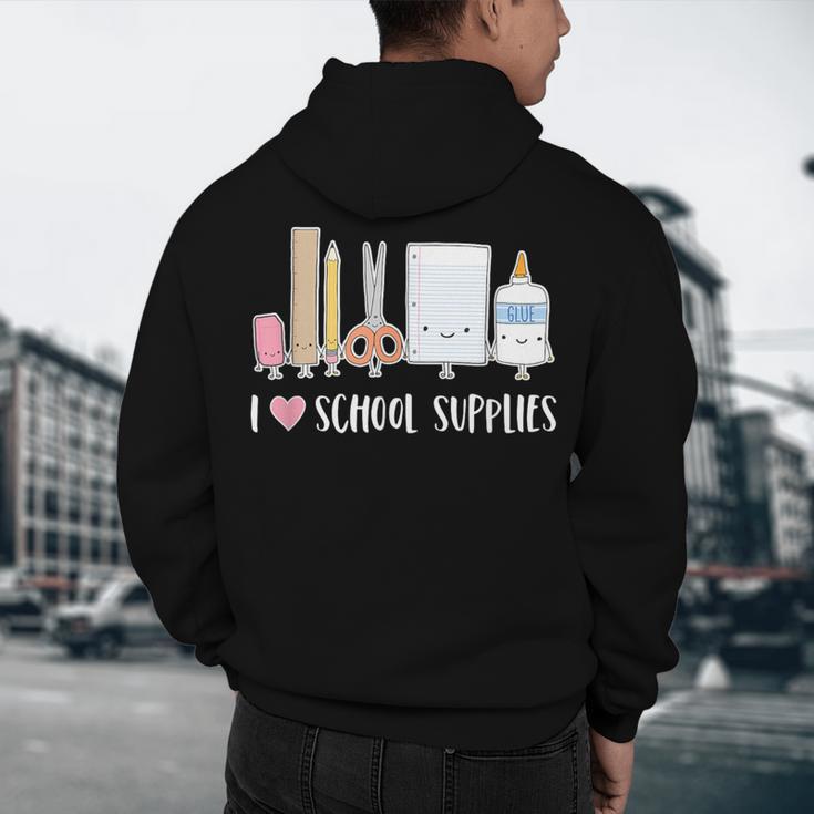 I Love School Supplies Teacher Shirt Men's Hoodie Back Print, novelty gifts, funny gifts